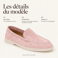 montelore-souliers Mocassins En Cuir Rose