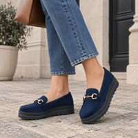 montelore-souliers Mocassins En Cuir Suédé À Plateforme Compensée