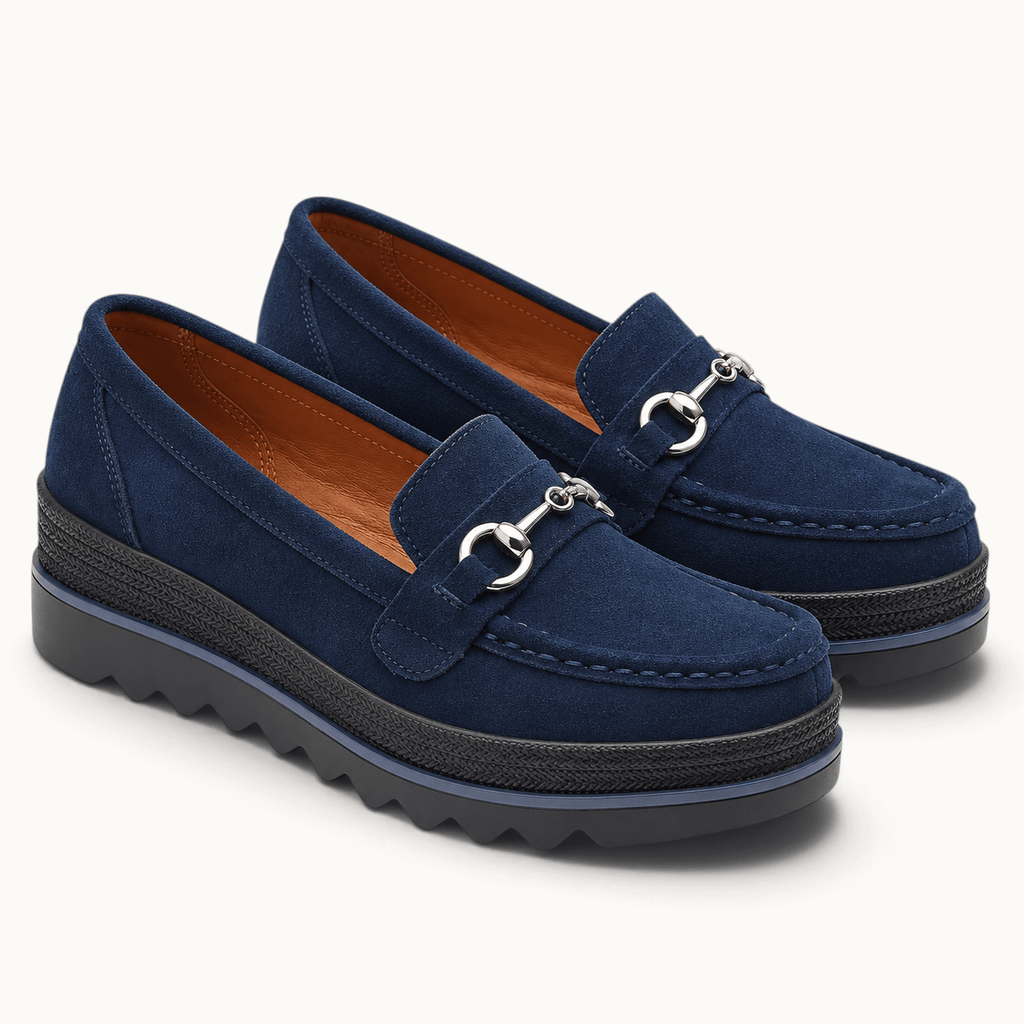 montelore-souliers Mocassins En Cuir Suédé À Plateforme Compensée