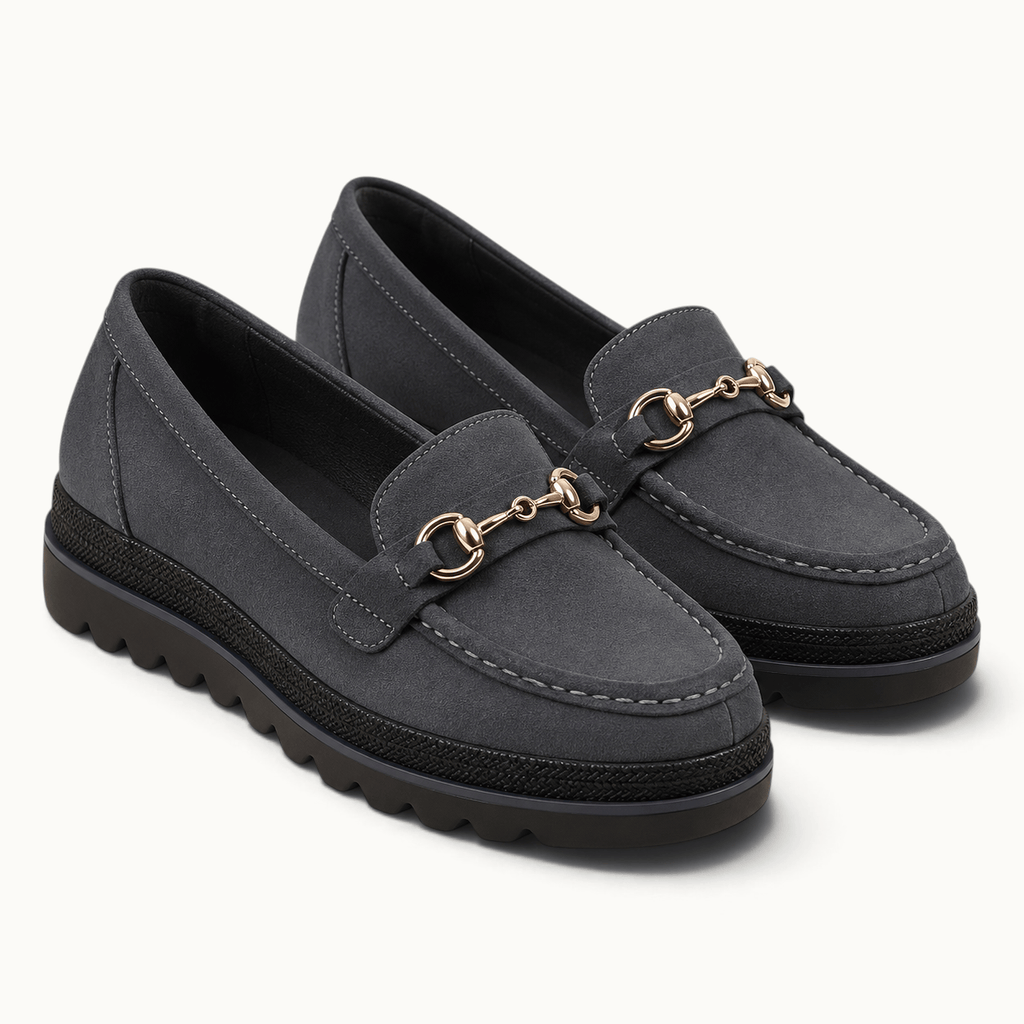 montelore-souliers Mocassins En Cuir Suédé À Plateforme Compensée