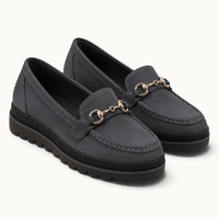 montelore-souliers Mocassins En Cuir Suédé À Plateforme Compensée