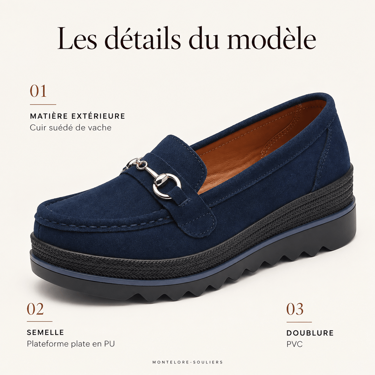 montelore-souliers Mocassins En Cuir Suédé À Plateforme Compensée