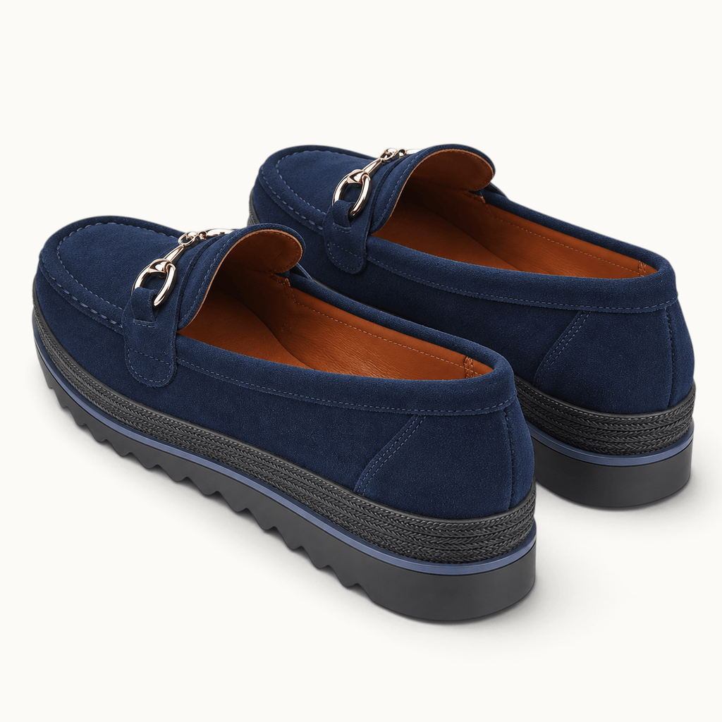 montelore-souliers Mocassins En Cuir Suédé À Plateforme Compensée