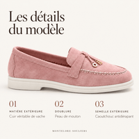 montelore-souliers Mocassins En Cuir Suédé Roses