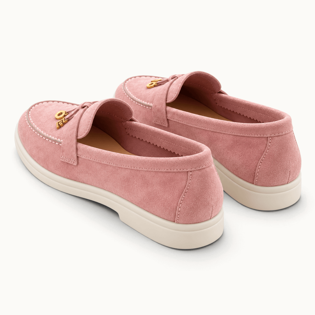 montelore-souliers Mocassins En Cuir Suédé Roses