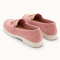 montelore-souliers Mocassins En Cuir Suédé Roses