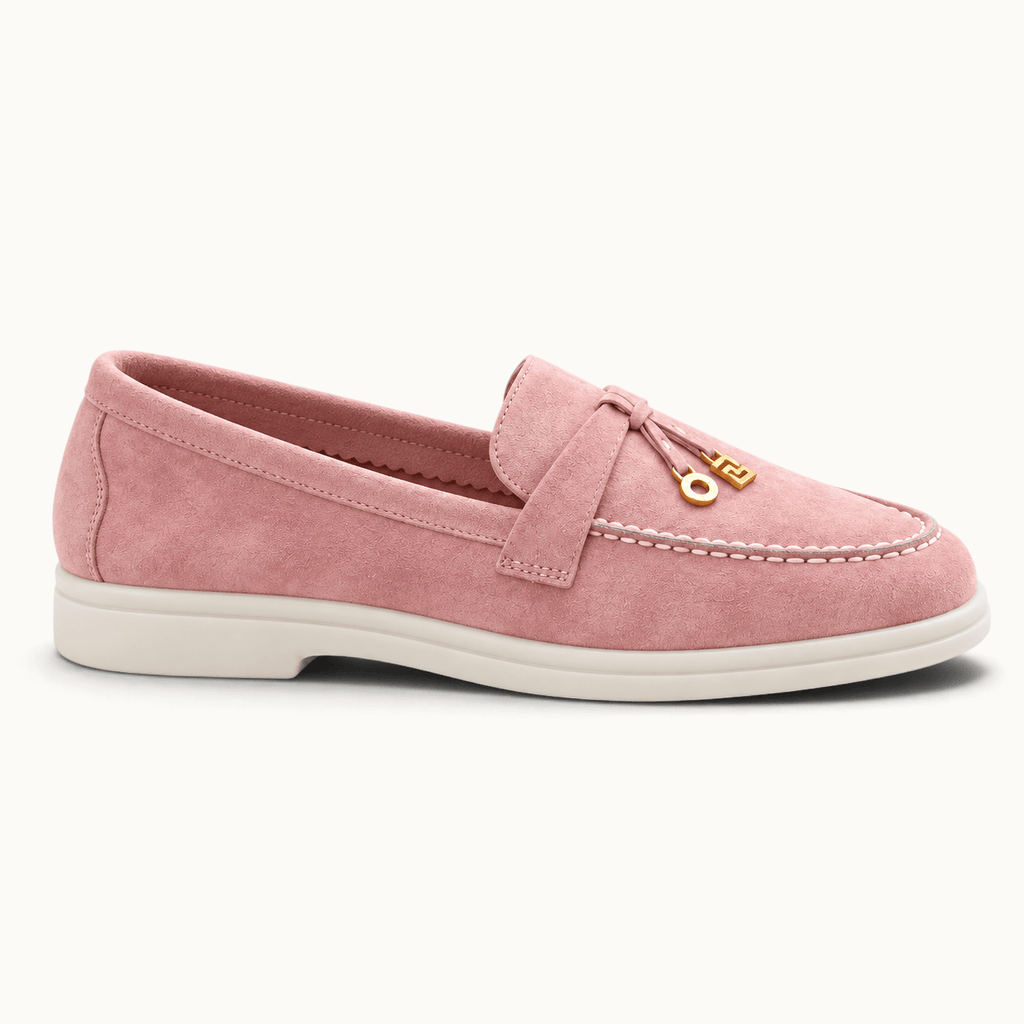 montelore-souliers Mocassins En Cuir Suédé Roses