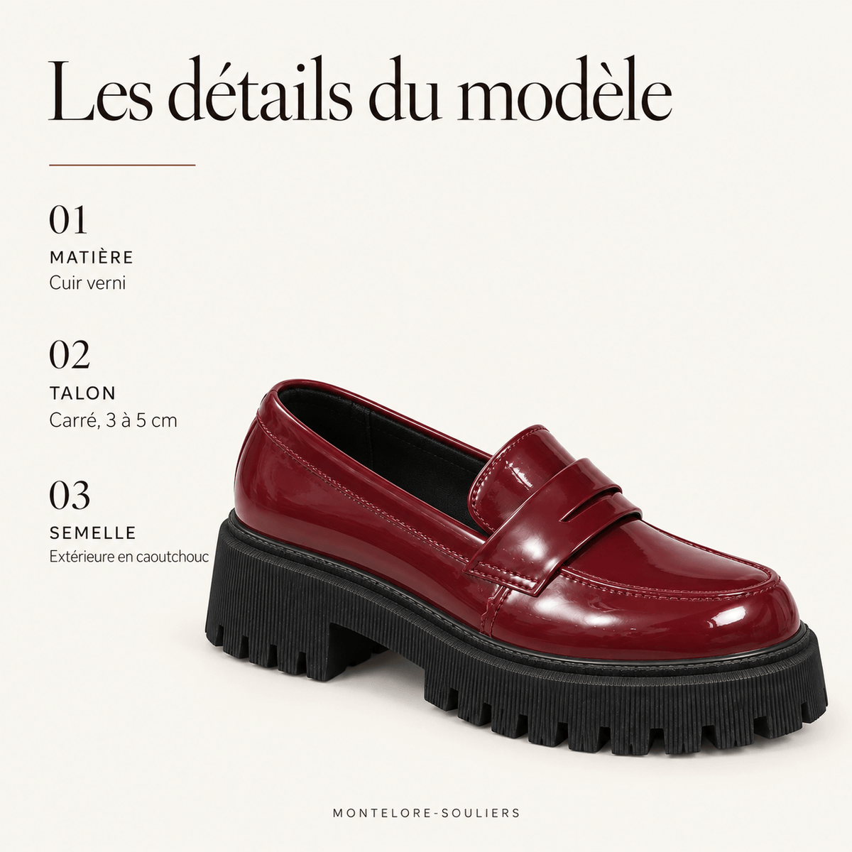montelore-souliers Mocassins En Cuir Verni À Plateforme