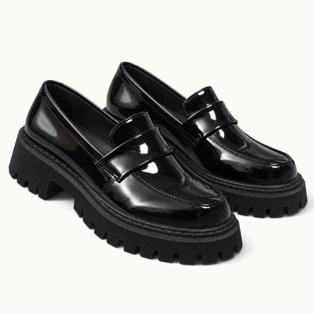 montelore-souliers Mocassins En Cuir Verni À Plateforme