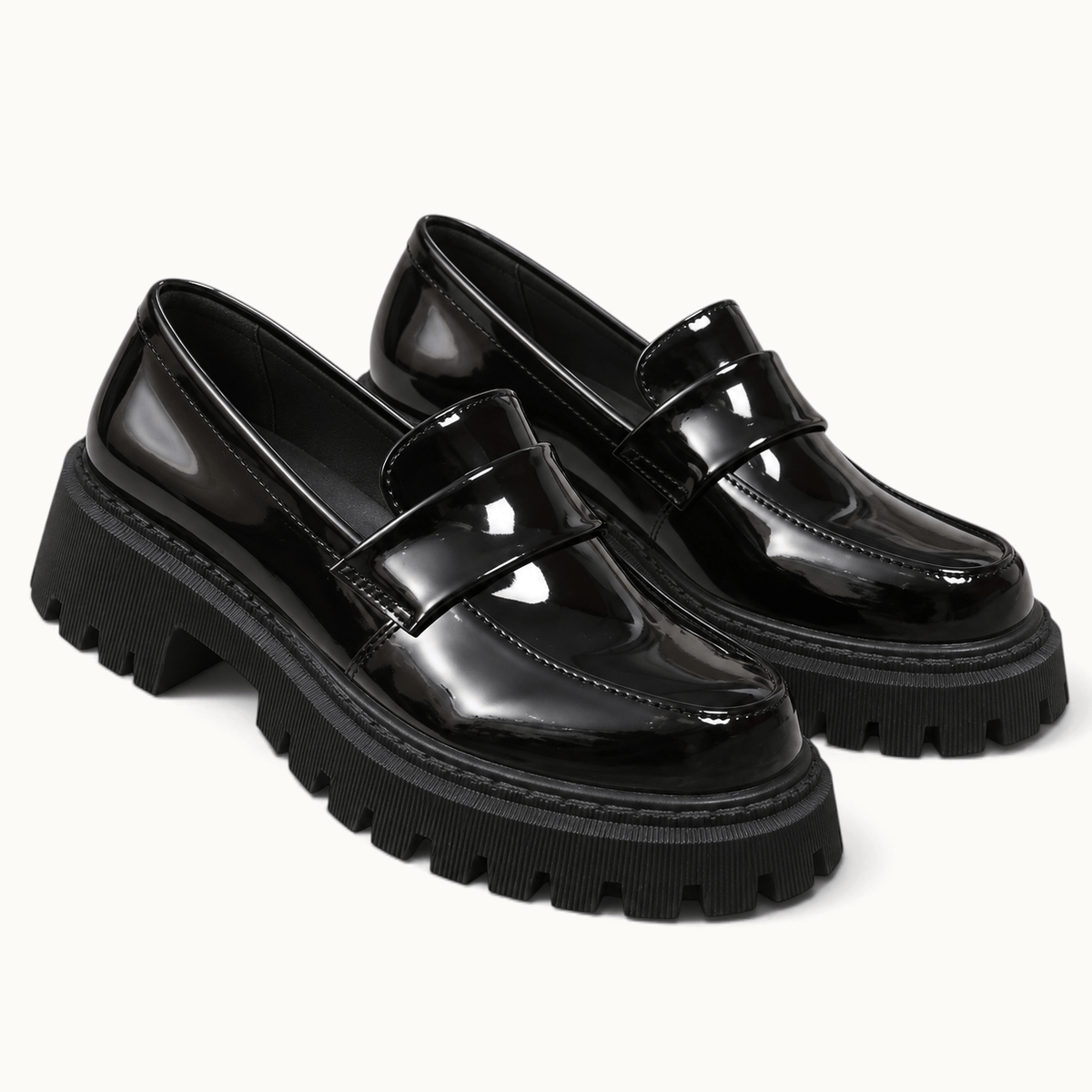 montelore-souliers Mocassins En Cuir Verni À Plateforme