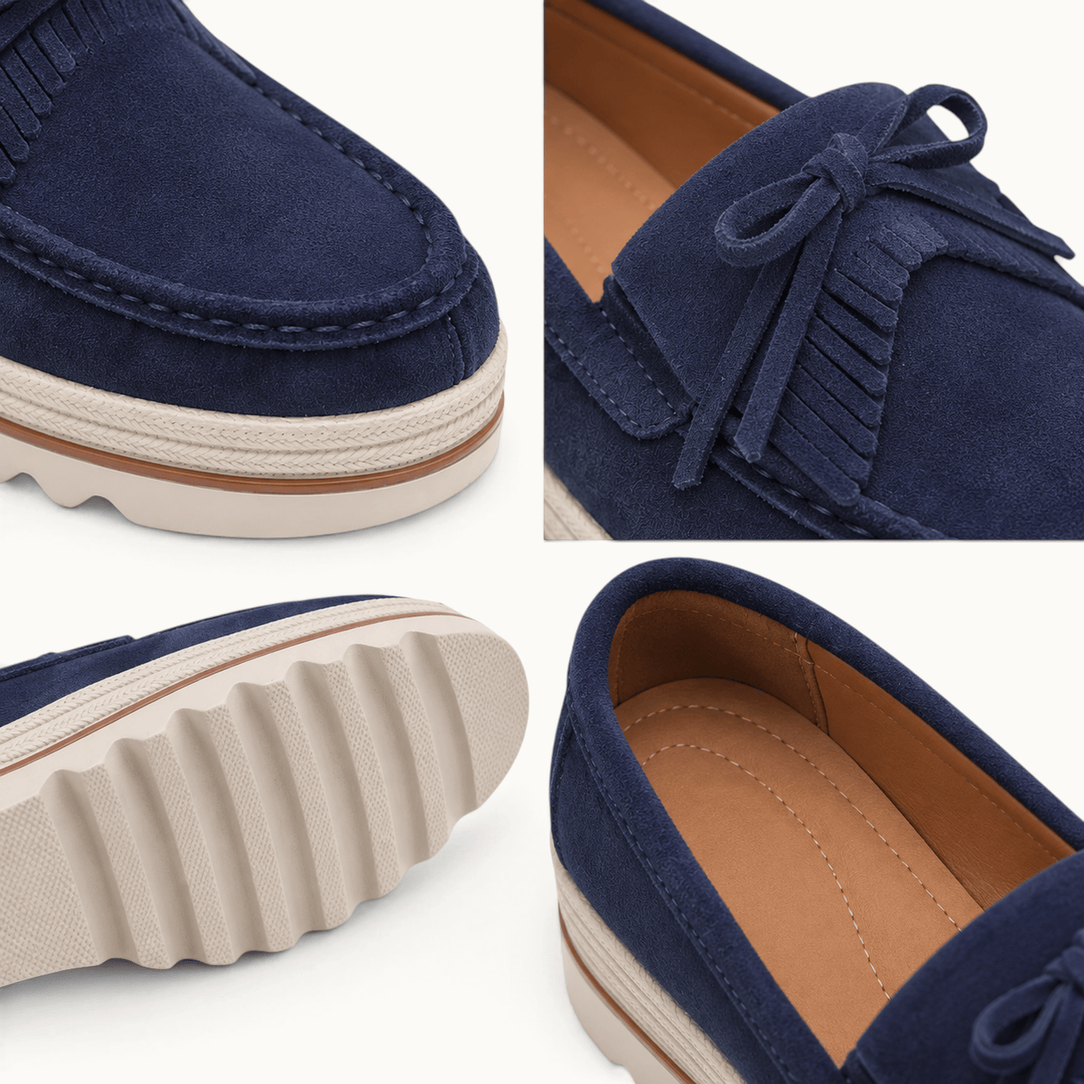 montelore-souliers Mocassins En Daim À Plateforme