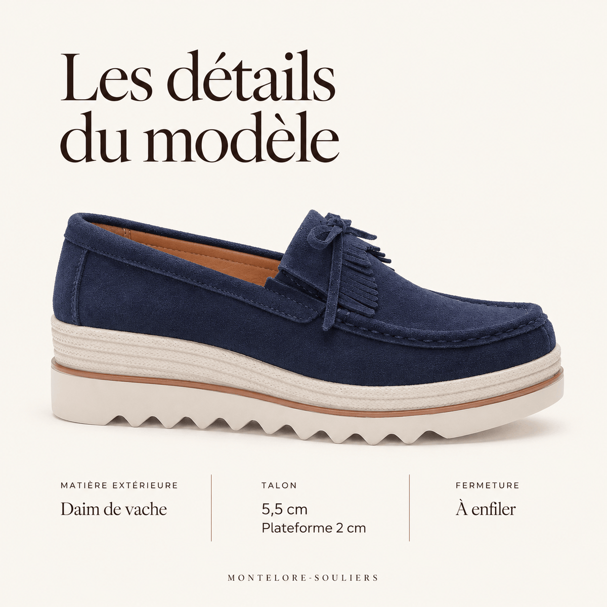 montelore-souliers Mocassins En Daim À Plateforme