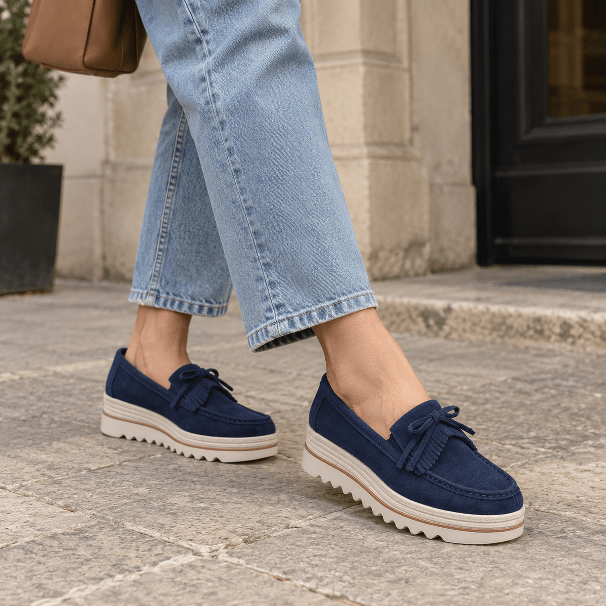 montelore-souliers Mocassins En Daim À Plateforme