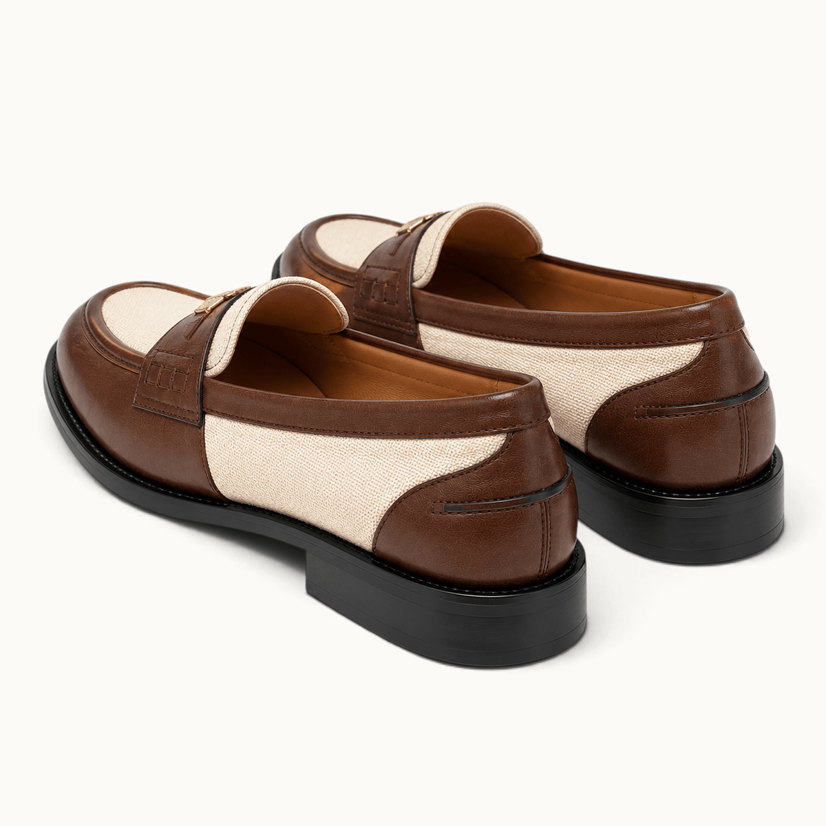 montelore-souliers Mocassins Femme Beige En Cuir Patchwork
