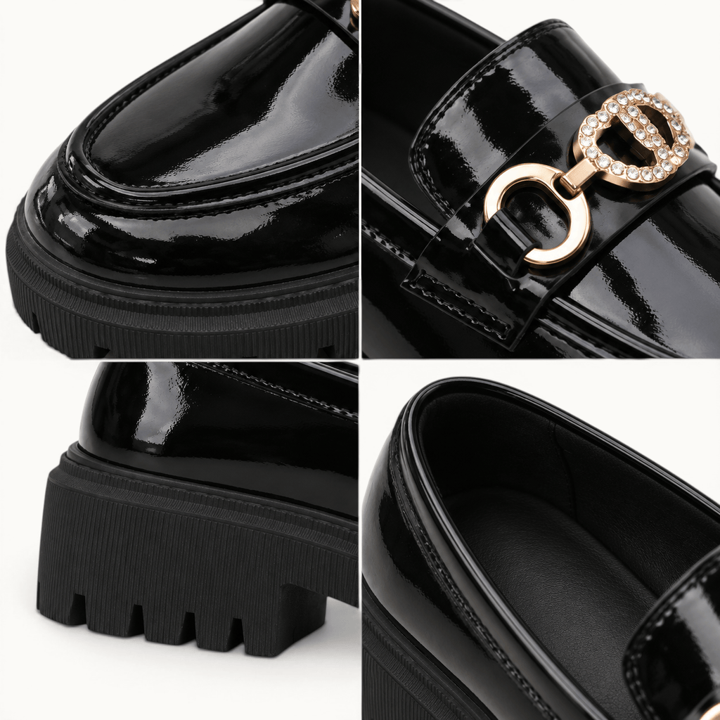montelore-souliers Mocassins Femme Elegant Vernis Bordeaux