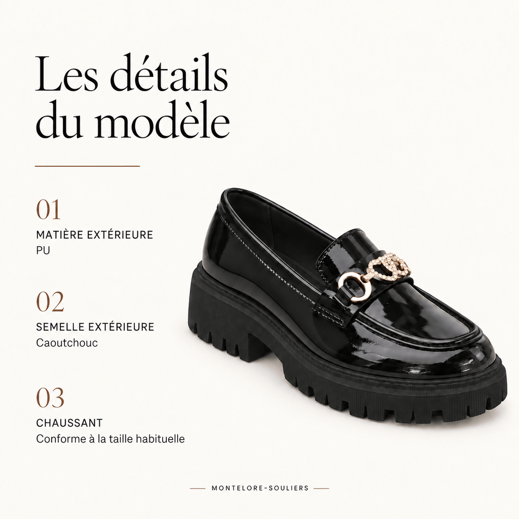 montelore-souliers Mocassins Femme Elegant Vernis Bordeaux