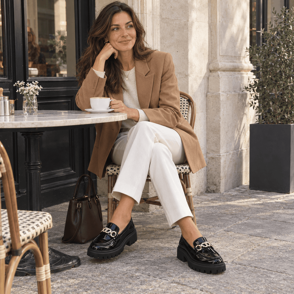 montelore-souliers Mocassins Femme Elegant Vernis Bordeaux