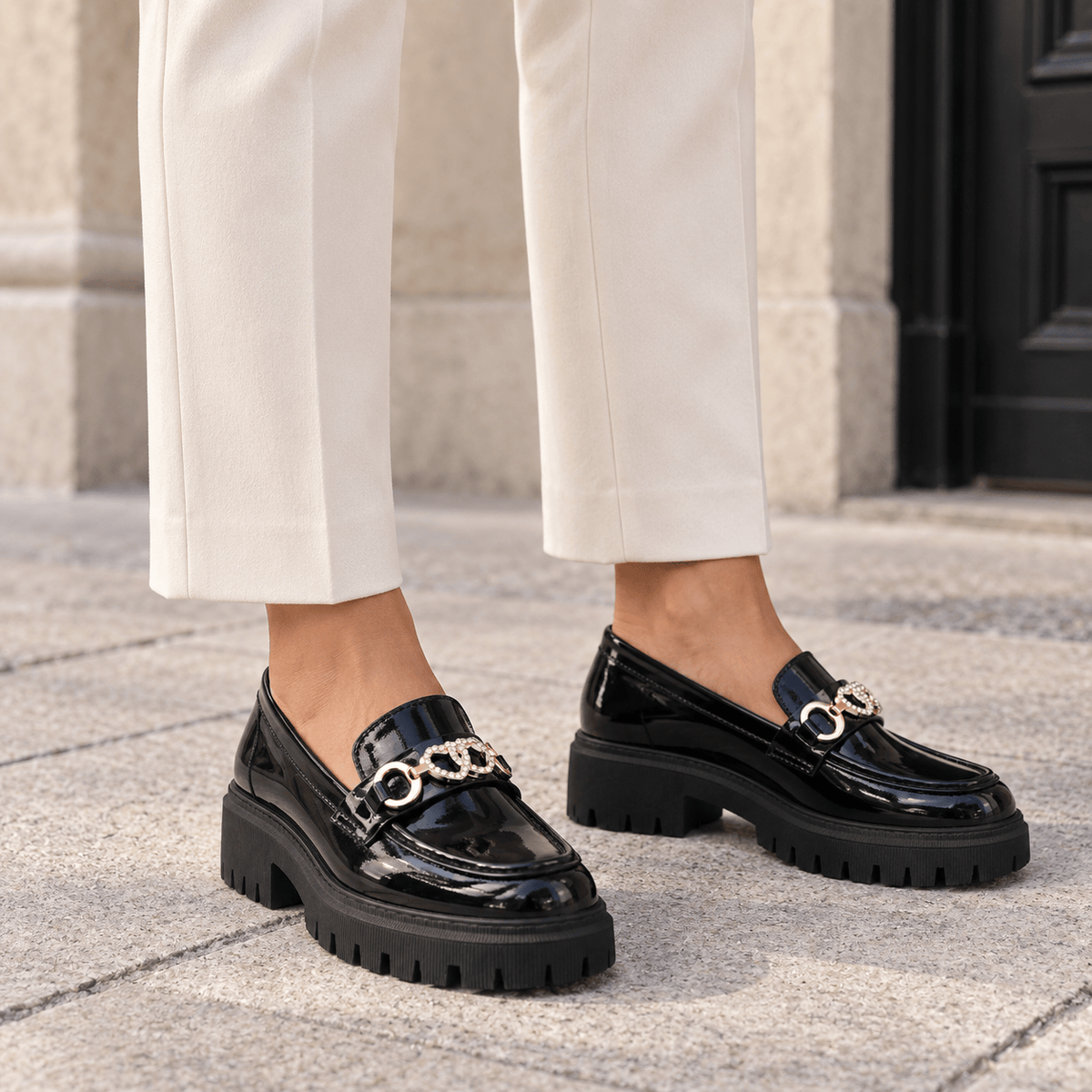 montelore-souliers Mocassins Femme Elegant Vernis Bordeaux