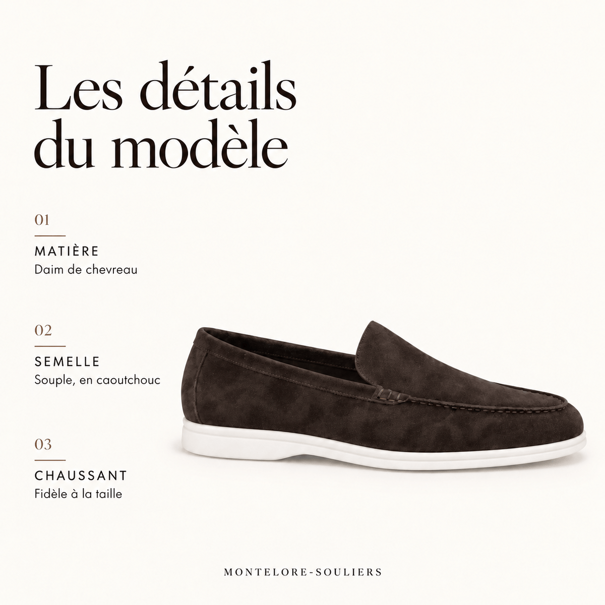 montelore-souliers Mocassins Femme Marron En Daim Foncé