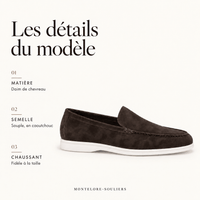 montelore-souliers Mocassins Femme Marron En Daim Foncé