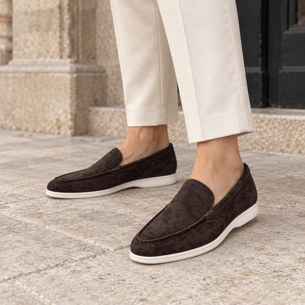 montelore-souliers Mocassins Femme Marron En Daim Foncé