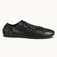 montelore-souliers Mocassins Femme Noir Plates À Lacets
