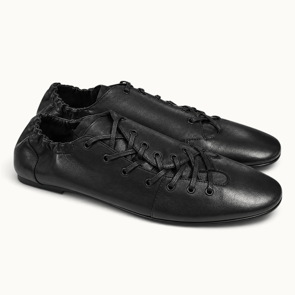 montelore-souliers Mocassins Femme Noir Plates À Lacets