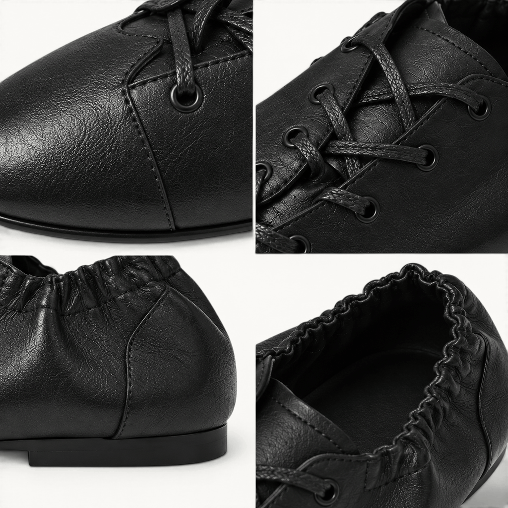 montelore-souliers Mocassins Femme Noir Plates À Lacets