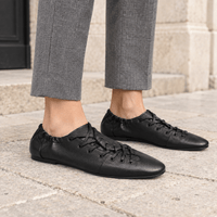 montelore-souliers Mocassins Femme Noir Plates À Lacets