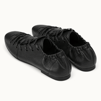 montelore-souliers Mocassins Femme Noir Plates À Lacets
