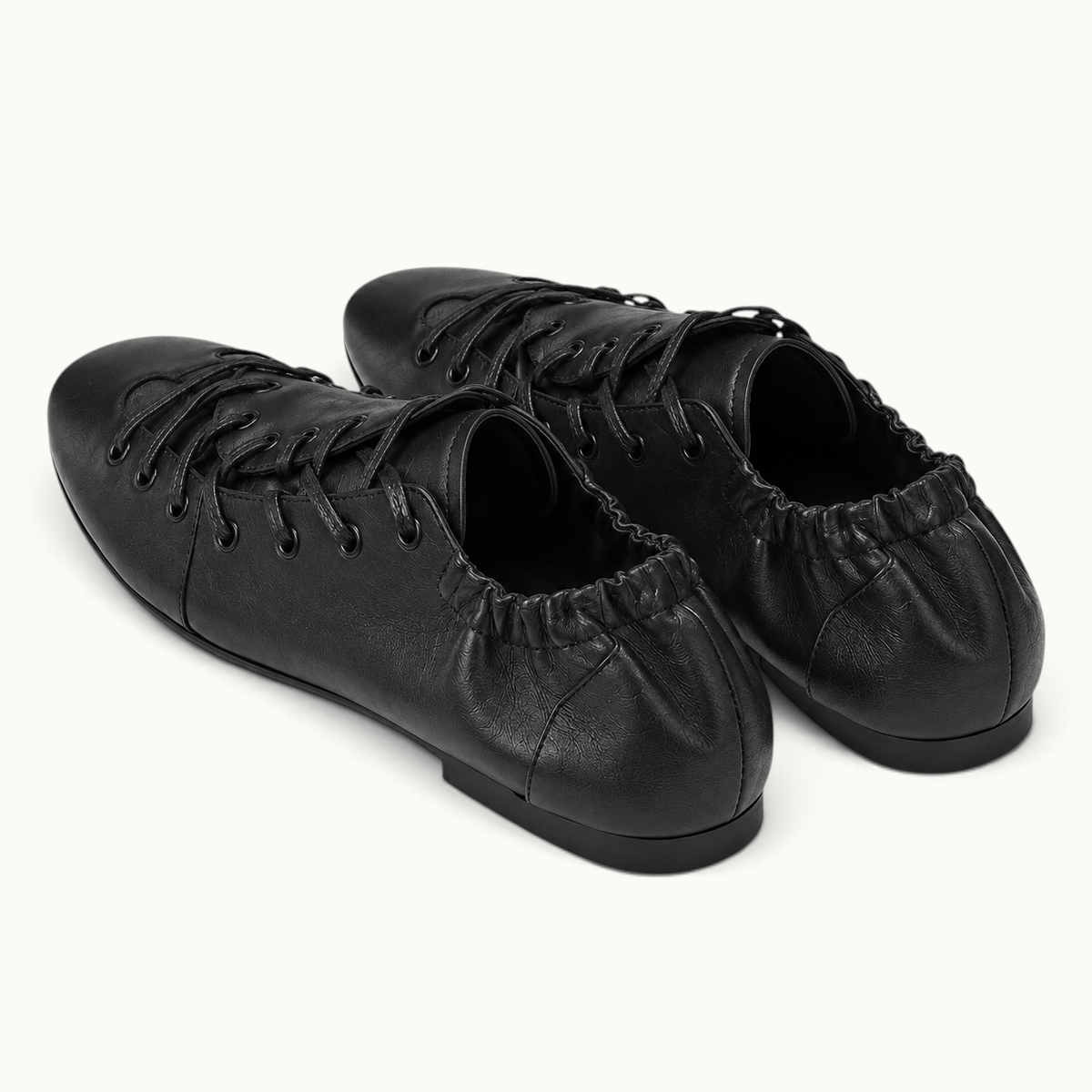 montelore-souliers Mocassins Femme Noir Plates À Lacets