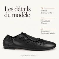 montelore-souliers Mocassins Femme Noir Plates À Lacets