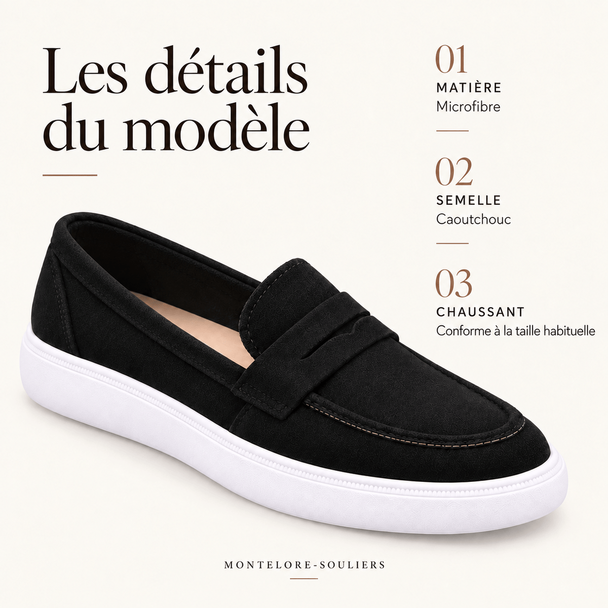 montelore-souliers Mocassins Femme Noires