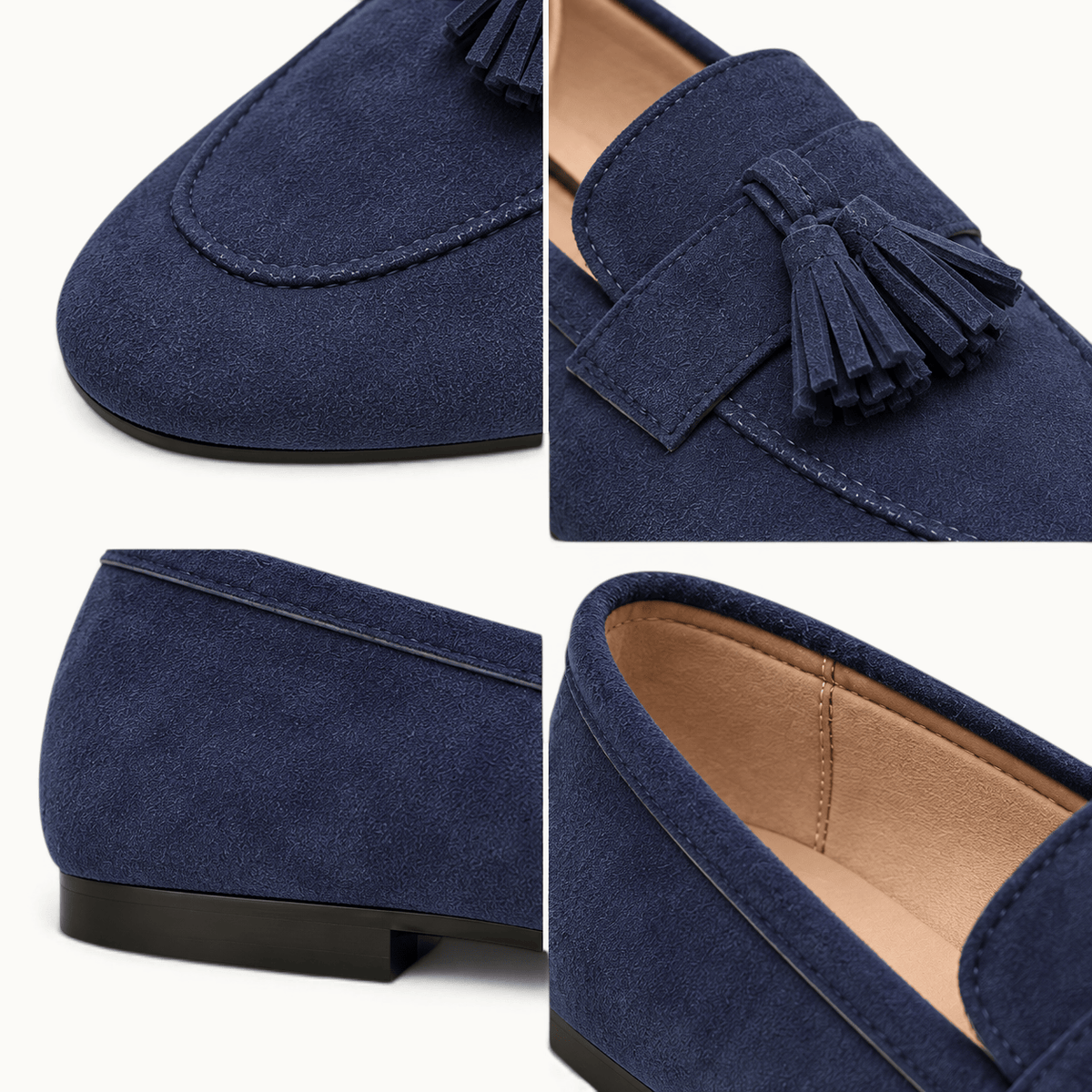 montelore-souliers Mocassins Flanelle À Bout Carré À Glands