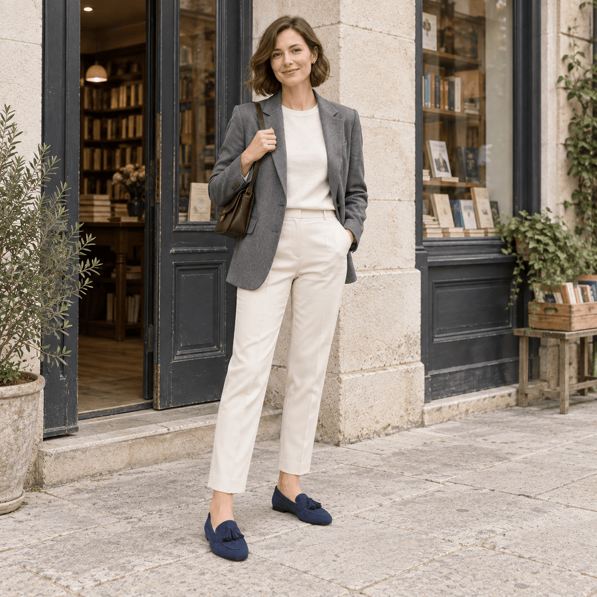 montelore-souliers Mocassins Flanelle À Bout Carré À Glands