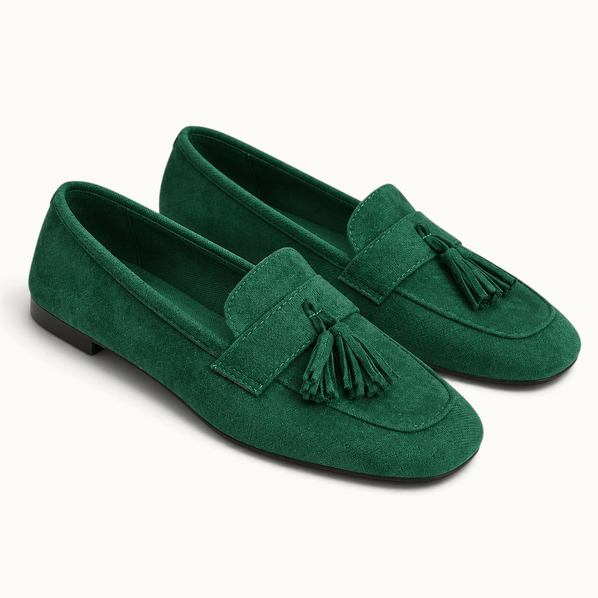 montelore-souliers Mocassins Flanelle À Bout Carré À Glands