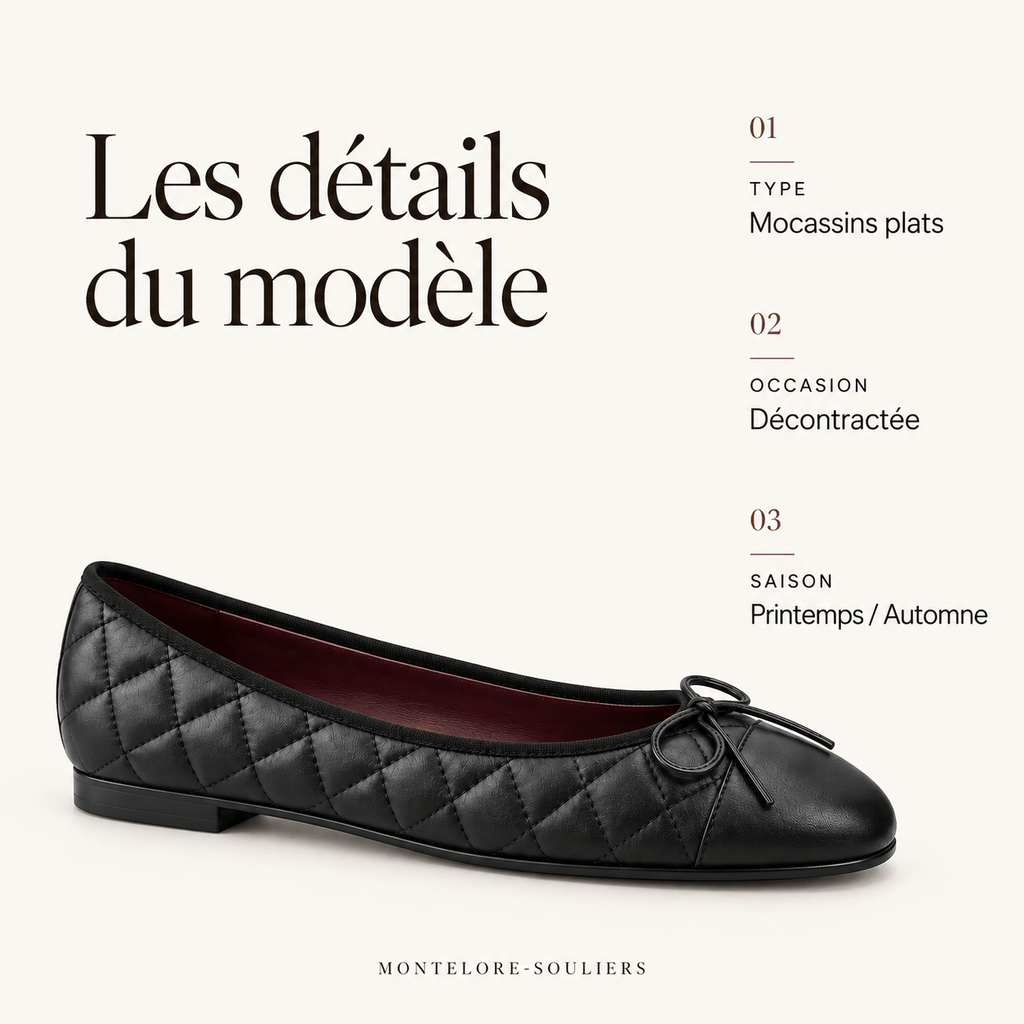 montelore-souliers Mocassins Matelassées Noires