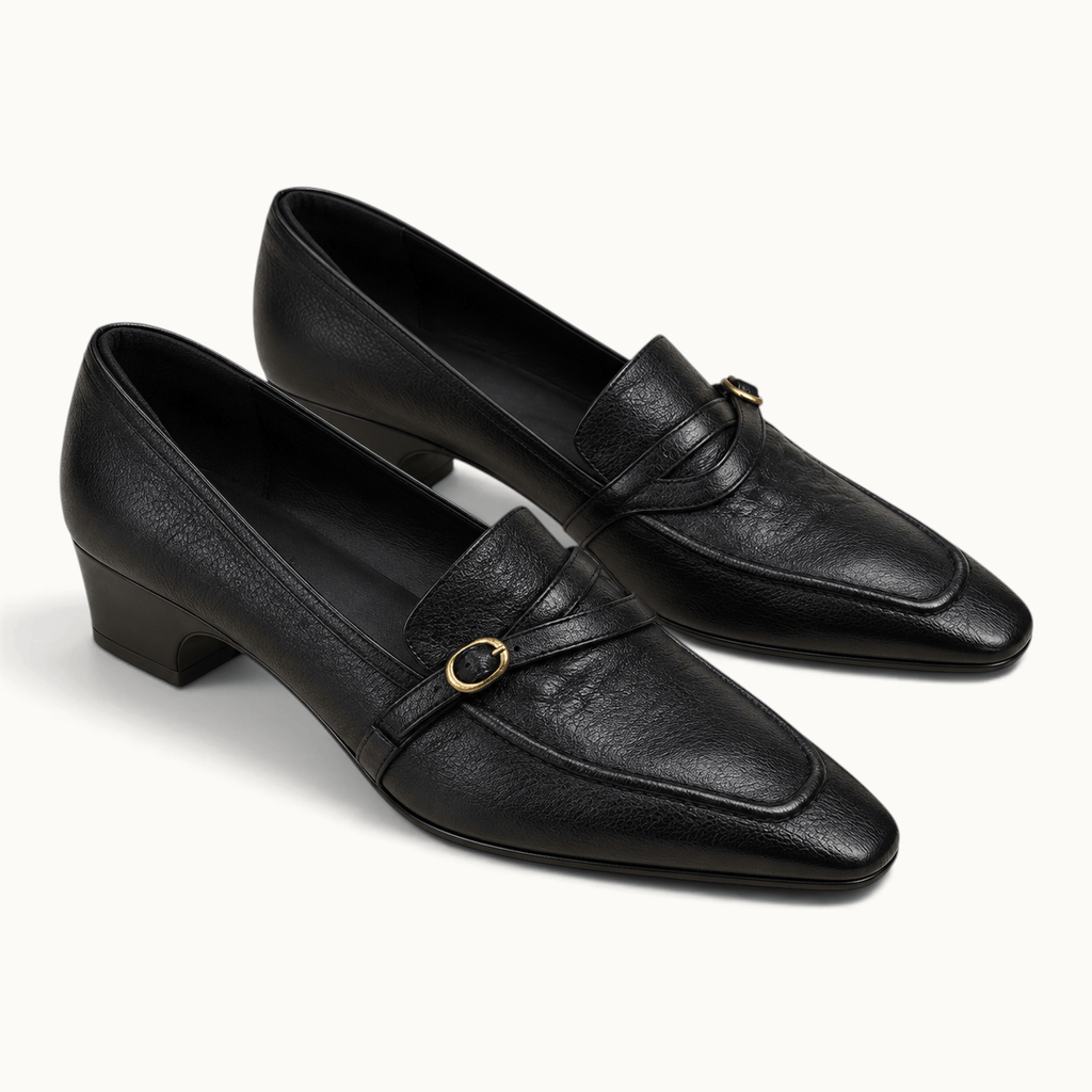 montelore-souliers Mocassins Matière Synthétique Bout Carré Talon Bloc Bas