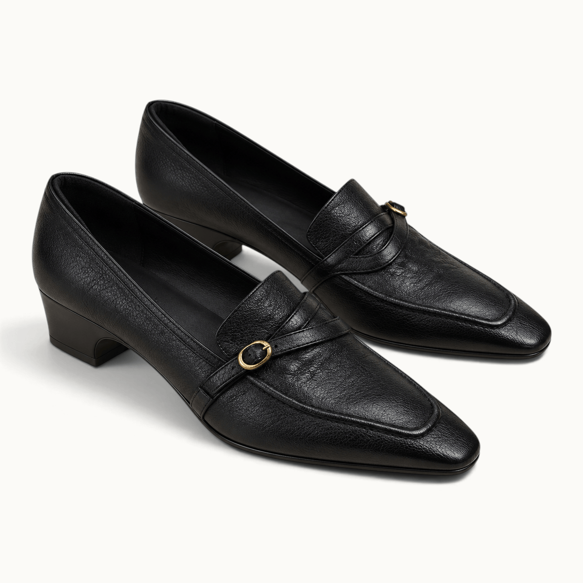 montelore-souliers Mocassins Matière Synthétique Bout Carré Talon Bloc Bas