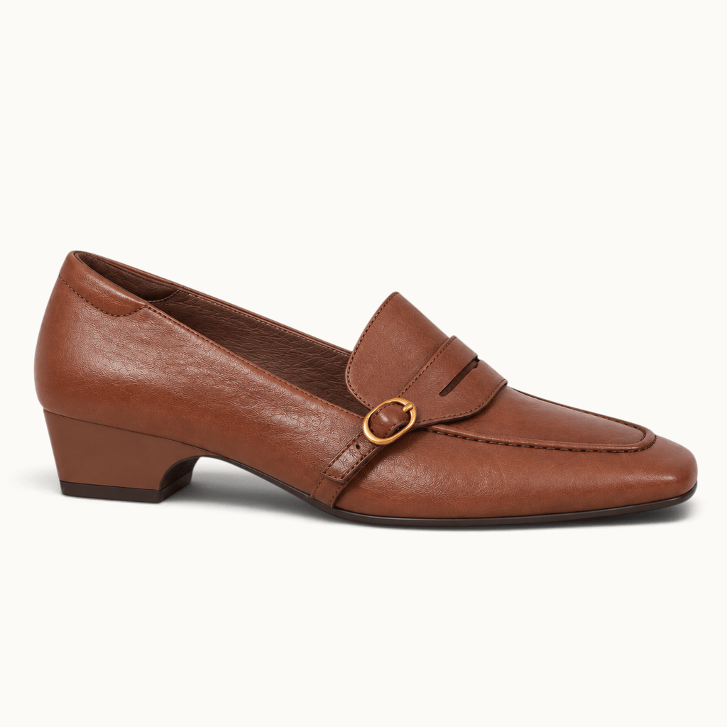 montelore-souliers Mocassins Matière Synthétique Bout Carré Talon Bloc Bas