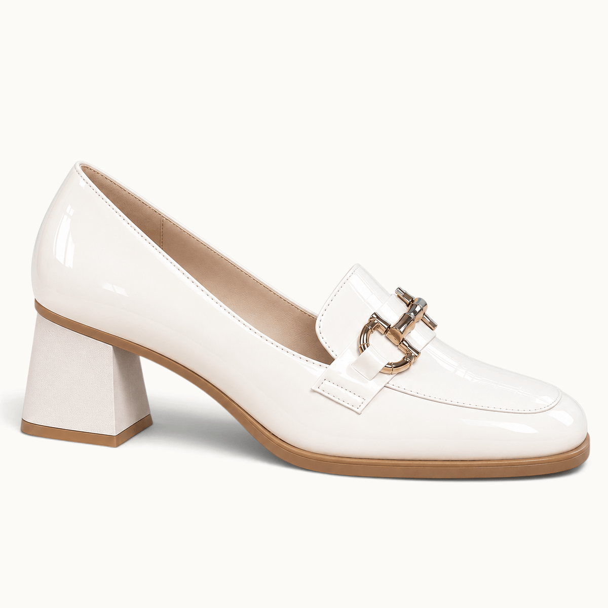 montelore-souliers Mocassins Matière Synthétique Vernie Vernis À Talon Bloc