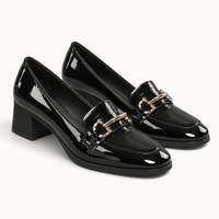 montelore-souliers Mocassins Matière Synthétique Vernie Vernis À Talon Bloc