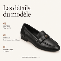 montelore-souliers Mocassins Noir Plats