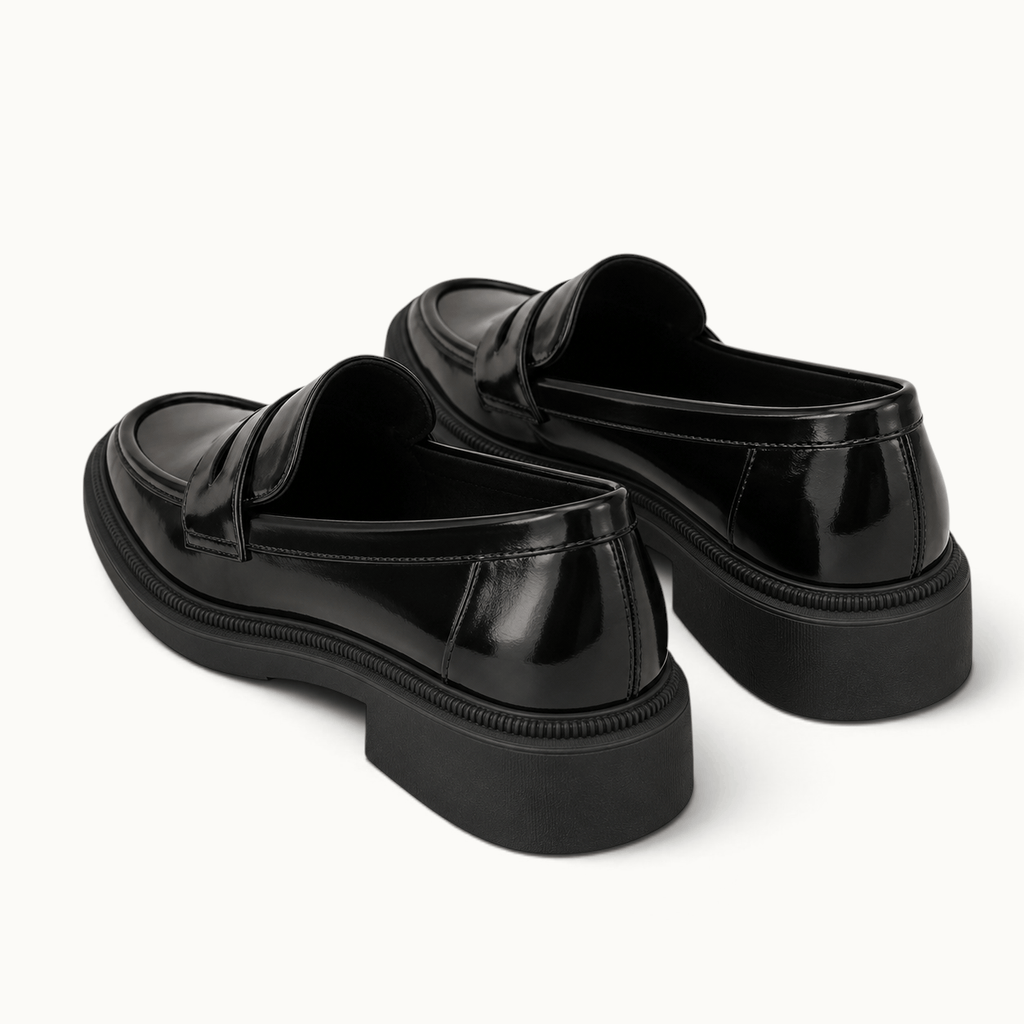 montelore-souliers Mocassins Noires À Plateforme Style Écolière Japonaise