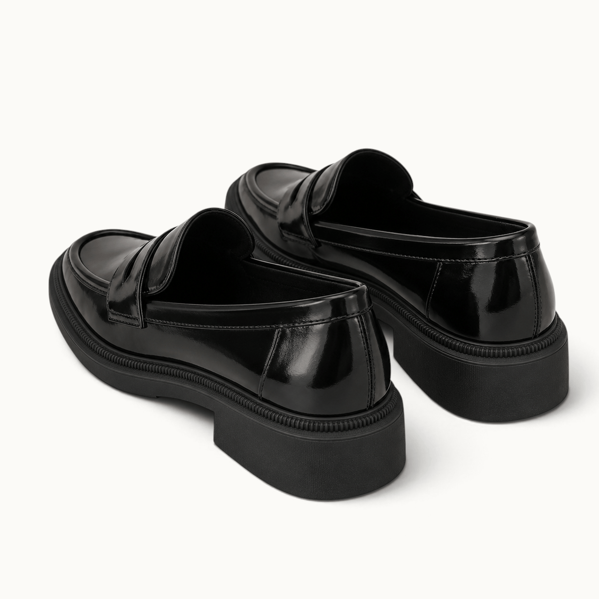montelore-souliers Mocassins Noires À Plateforme Style Écolière Japonaise