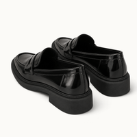 montelore-souliers Mocassins Noires À Plateforme Style Écolière Japonaise