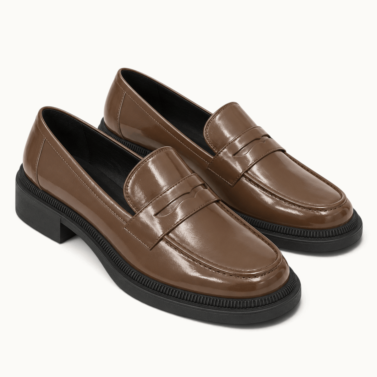 montelore-souliers Mocassins Noires À Plateforme Style Écolière Japonaise
