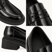 montelore-souliers Mocassins Noires À Plateforme Style Écolière Japonaise