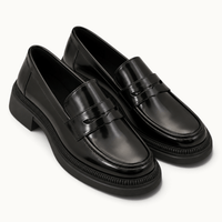 montelore-souliers Mocassins Noires À Plateforme Style Écolière Japonaise
