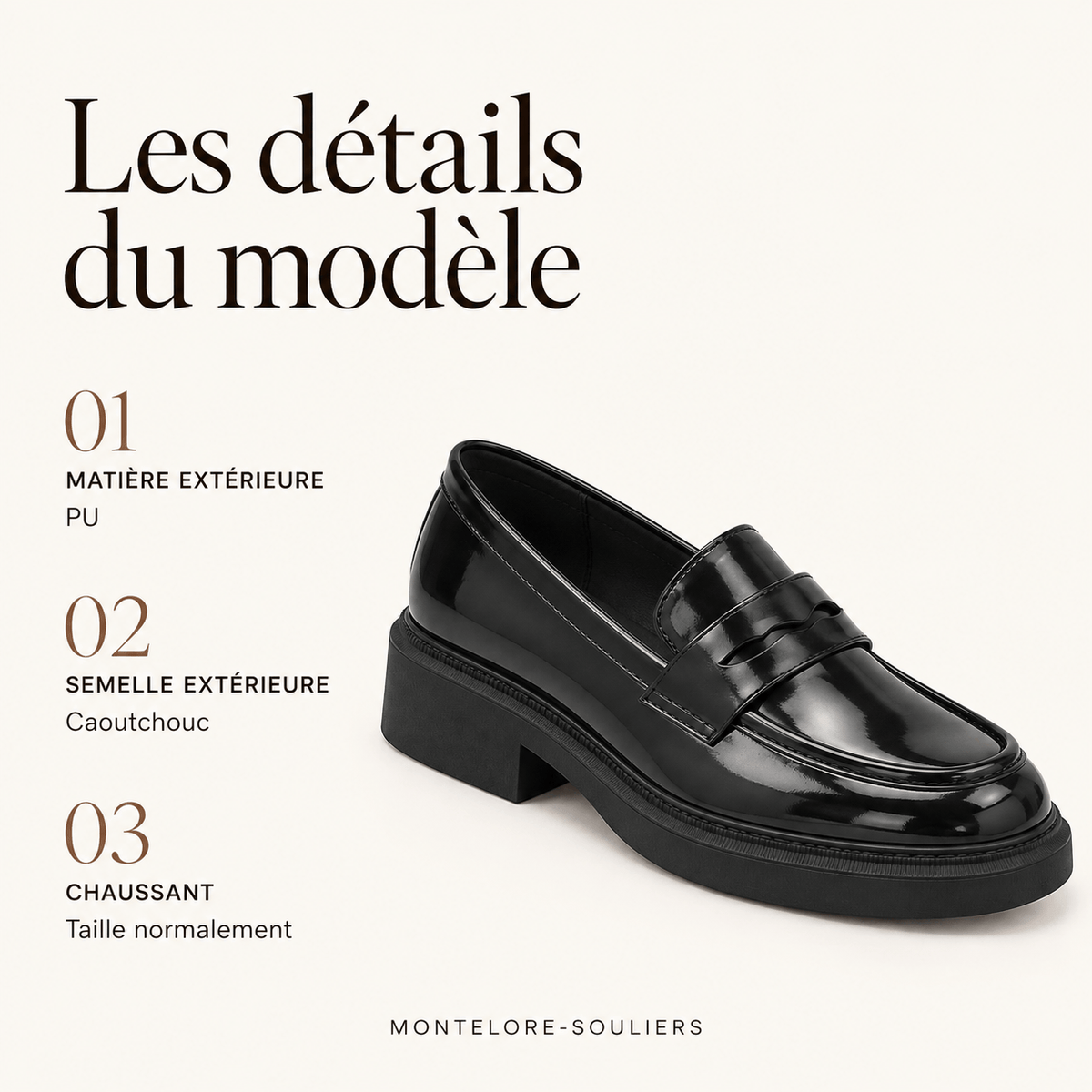 montelore-souliers Mocassins Noires À Plateforme Style Écolière Japonaise